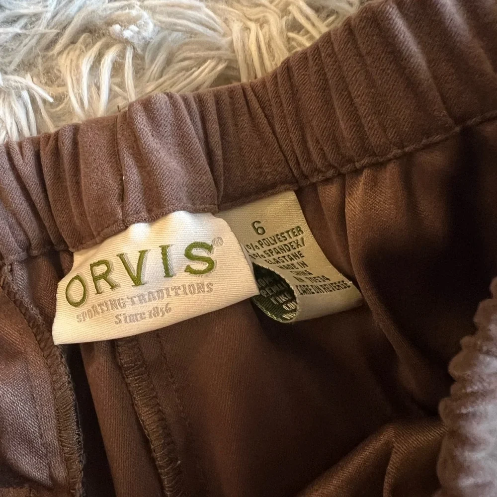 Orvis brown suede like pants - Picture 3 of 4